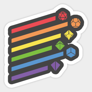 Rainbow Flying Dice Sticker